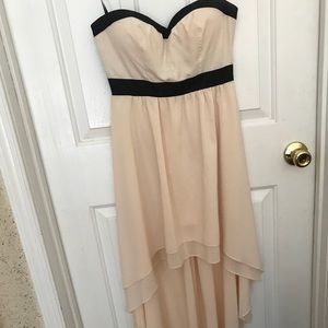 Strapless High Low Blush Dress